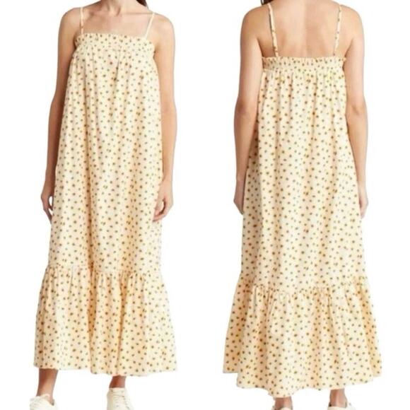 WeWoreWhat Daisy Print Floral Smocked Midi Dress NWT sz XL - Picture 3 of 8